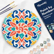 Load image into Gallery viewer, Paint by numbers kit for adults Paint by numbers on Wood Slice - Seashell Mandala Figured'Art UK