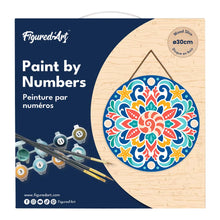 Load image into Gallery viewer, Paint by numbers on Wood Slice - Seashell Mandala