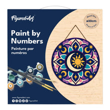 Load image into Gallery viewer, Paint by numbers on Wood Slice - Celestial Mandala