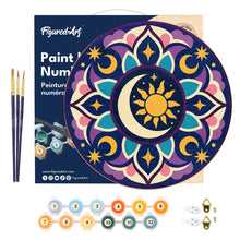 Load image into Gallery viewer, Paint by numbers on Wood Slice - Celestial Mandala