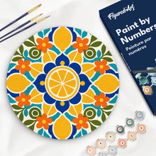 Load image into Gallery viewer, Paint by numbers kit for adults Paint by numbers on Wood Slice - Citrus Mandala Figured'Art UK