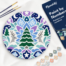 Load image into Gallery viewer, Paint by numbers kit for adults Paint by numbers on Wood Slice - Christmas Mandala Figured'Art UK