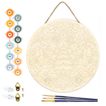 Load image into Gallery viewer, Paint by numbers on Wood Slice - Christmas Mandala
