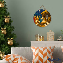 Load image into Gallery viewer, Paint by numbers on Wood Slice - Christmas Nativity