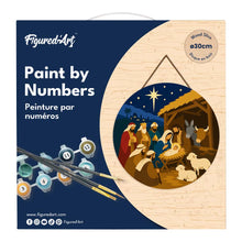 Load image into Gallery viewer, Paint by numbers on Wood Slice - Christmas Nativity