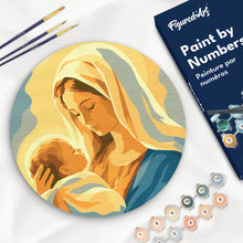 Load image into Gallery viewer, Paint by numbers kit for adults Paint by numbers on Wood Slice - Mary's Embrace Figured'Art UK