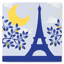 Load image into Gallery viewer, Mini Paint by numbers Blue Paris and the moon 20x20cm already framed
