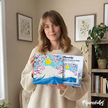 Load image into Gallery viewer, Mini Paint by numbers Cherry blossom and Fuji Mt. 20x20cm already framed