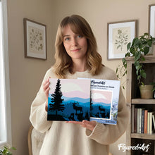 Load image into Gallery viewer, Mini Paint by numbers A Moose on the Cliff 20x20cm already framed