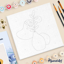 Load image into Gallery viewer, Mini Paint by numbers Abstract Plant Pot Set 2 of 3 20x20cm already framed