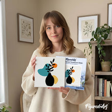 Load image into Gallery viewer, Mini Paint by numbers Abstract Plant Pot Set 2 of 3 20x20cm already framed