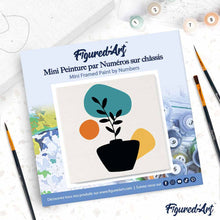 Load image into Gallery viewer, Mini Paint by numbers Abstract Plant Pot Set 3 of 3 20x20cm already framed