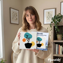Load image into Gallery viewer, Mini Paint by numbers Abstract Plant Pot Set 3 of 3 20x20cm already framed