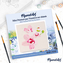 Load image into Gallery viewer, Mini Paint by numbers Pink Orchids Set 2 of 4 20x20cm already framed