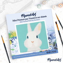 Load image into Gallery viewer, Mini Paint by numbers Quiet Rabbit 20x20cm already framed
