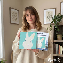 Load image into Gallery viewer, Mini Paint by numbers Quiet Rabbit 20x20cm already framed