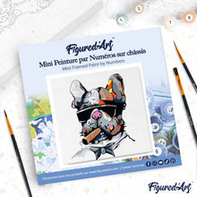 Load image into Gallery viewer, Mini Paint by numbers Dog Businessman 20x20cm already framed