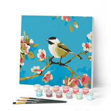 Load image into Gallery viewer, Mini Paint by numbers Birds Painting 20x20cm already framed