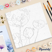 Load image into Gallery viewer, Mini Paint by numbers Colourful Flowers 20x20cm already framed