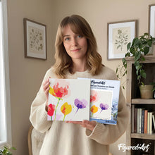 Load image into Gallery viewer, Mini Paint by numbers Colourful Flowers 20x20cm already framed