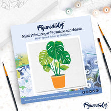 Load image into Gallery viewer, Mini Paint by numbers Beautiful Monstera Pot 20x20cm already framed