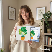 Load image into Gallery viewer, Mini Paint by numbers Beautiful Monstera Pot 20x20cm already framed