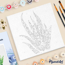 Load image into Gallery viewer, Mini Paint by numbers Abstract Aloe Vera Plant 20x20cm already framed