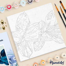 Load image into Gallery viewer, Mini Paint by numbers Foliage Plant 20x20cm already framed