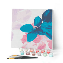 Load image into Gallery viewer, Mini Paint by numbers Abstact Leaves 20x20cm already framed