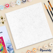 Load image into Gallery viewer, Mini Paint by numbers Cat Abstract Pop Art 20x20cm already framed