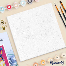 Load image into Gallery viewer, Mini Paint by numbers Dog Abstract Pop Art 20x20cm already framed