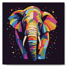 Load image into Gallery viewer, Mini Paint by numbers Elephant Abstract Pop Art 20x20cm already framed