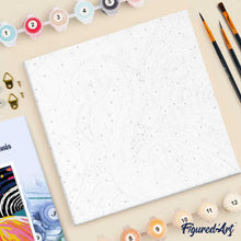 Load image into Gallery viewer, Mini Paint by numbers Flamingo Abstract Pop Art 20x20cm already framed