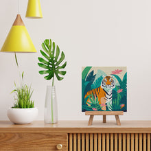 Load image into Gallery viewer, Mini Paint by numbers Tropical Bengal Tiger 20x20cm already framed