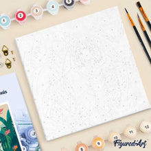 Load image into Gallery viewer, Mini Paint by numbers Tropical Bengal Tiger 20x20cm already framed