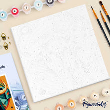 Load image into Gallery viewer, Mini Paint by numbers Bull Art-Deco Inspired Abstract 20x20cm already framed