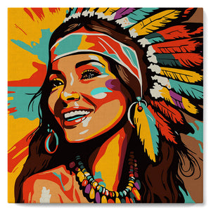 Mini Paint by numbers Native Elegance Lady Pop Art 20x20cm already