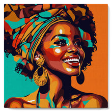 Load image into Gallery viewer, Mini Paint by numbers African Queen Pop Art 20x20cm already framed