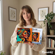 Load image into Gallery viewer, Mini Paint by numbers African Queen Pop Art 20x20cm already framed
