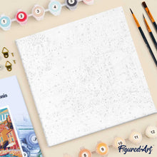 Load image into Gallery viewer, Mini Paint by numbers Travel Poster Cote d'Azur 20x20cm already framed