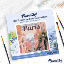 Load image into Gallery viewer, Mini Paint by numbers Travel Poster Paris 20x20cm already framed