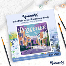 Load image into Gallery viewer, Mini Paint by numbers Travel Poster Provence Spring 20x20cm already framed