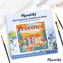 Load image into Gallery viewer, Mini Paint by numbers Travel Poster Provence Autumn 20x20cm already framed