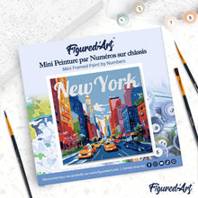 Load image into Gallery viewer, Mini Paint by numbers Travel Poster New York City 20x20cm already framed