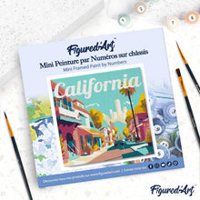 Load image into Gallery viewer, Mini Paint by numbers Travel Poster California Street 20x20cm already framed