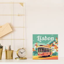 Load image into Gallery viewer, Mini Paint by numbers Travel Poster Lisbon 20x20cm already framed