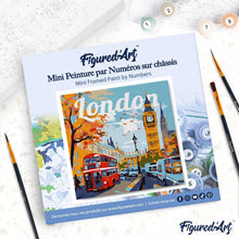 Load image into Gallery viewer, Mini Paint by numbers Travel Poster London 20x20cm already framed