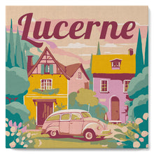 Load image into Gallery viewer, Mini Paint by numbers Travel Poster Lucerne 20x20cm already framed