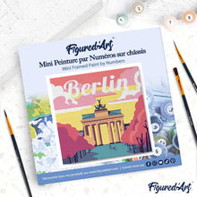 Load image into Gallery viewer, Mini Paint by numbers Travel Poster Berlin 20x20cm already framed
