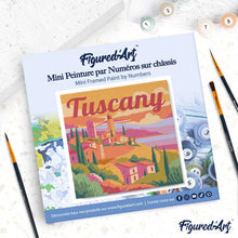 Load image into Gallery viewer, Mini Paint by numbers Travel Poster Tuscany Spring 20x20cm already framed